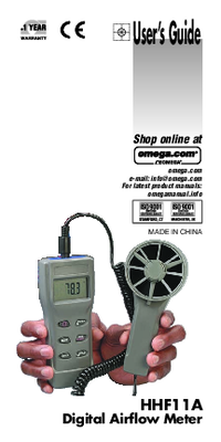 Thumbnail of document Manual - HHF11A Air Velocity/Humidity/Dew Point/Wet Bulb/ Air Volume Meter